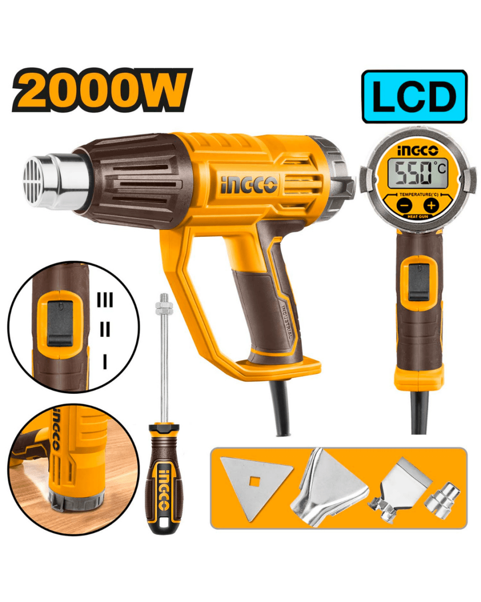 Ingco Heat Gun 2000W with LCD Display- ToolMaster Sri Lanka