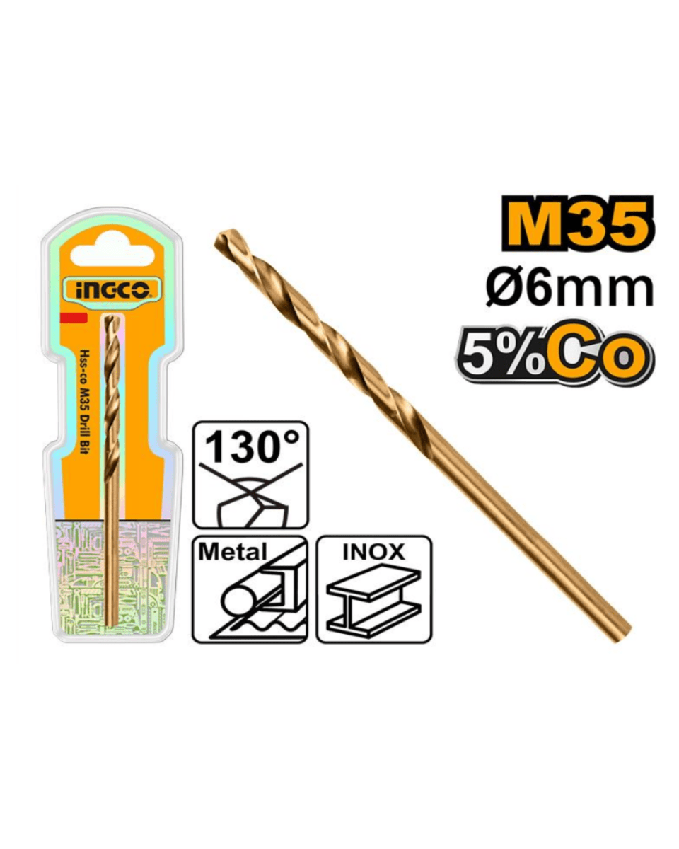 Ingco HSS CO M35 Drill Bit 6mm - ToolMaster - Sri Lanka's Trusted Powertool Store.