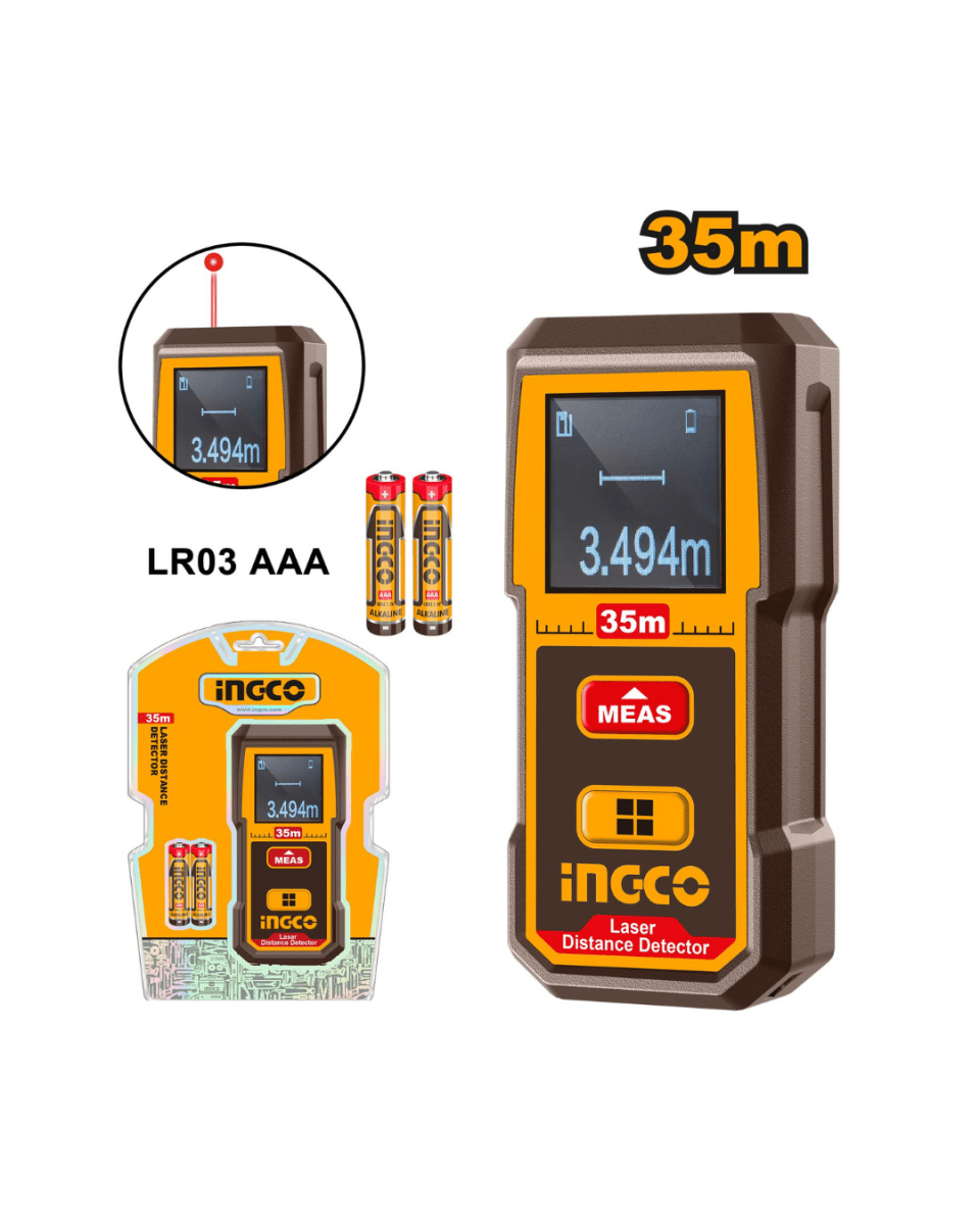 Ingco Laser Distance Detector 35m - ToolMaster - Sri Lanka's Trusted Powertool Store.