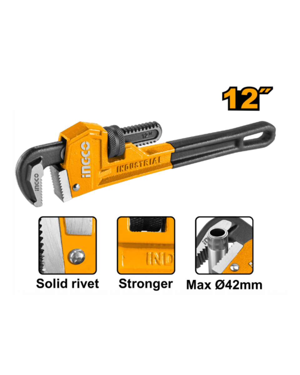 Ingco Pipe Wrench 12" - ToolMaster - Sri Lanka's Trusted Powertool Store.