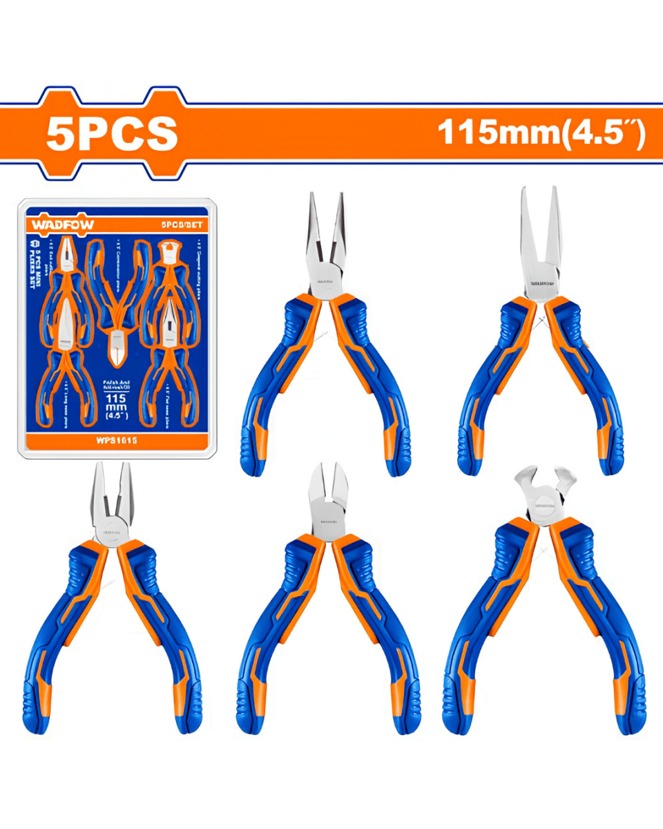 Wadfow 5Pcs Mini Pliers Set - ToolMaster - Sri Lanka's Trusted Powertool Store.