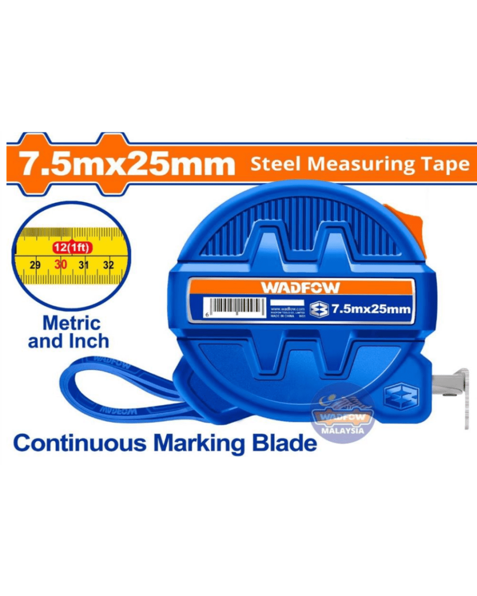 Wadfow 7.5m Steel Measuring Tape 25mm - ToolMaster - Sri Lanka's Trusted Powertool Store.