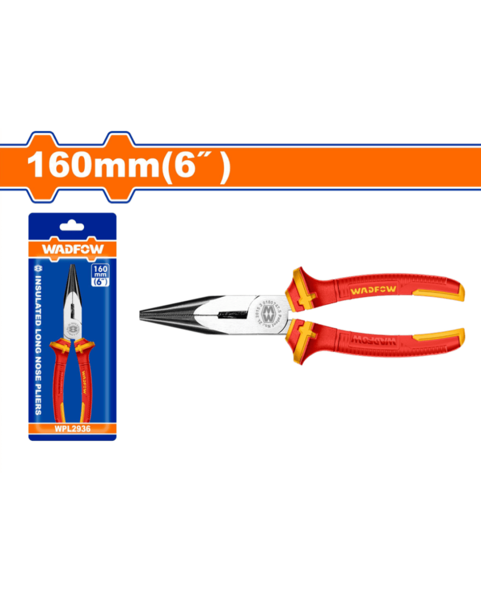 Wadfow Insulated Long Nose Pliers 6" 160mm - ToolMaster - Sri Lanka's Trusted Powertool Store.