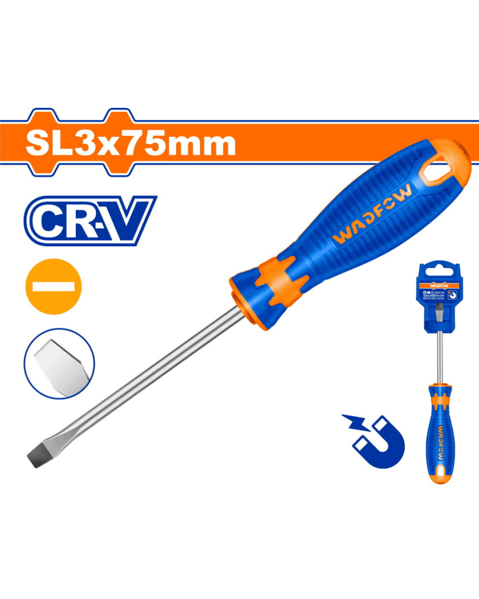 Wadfow Slotted Screwdriver SL3 X 75mm - ToolMaster - Sri Lanka's Trusted Powertool Store.
