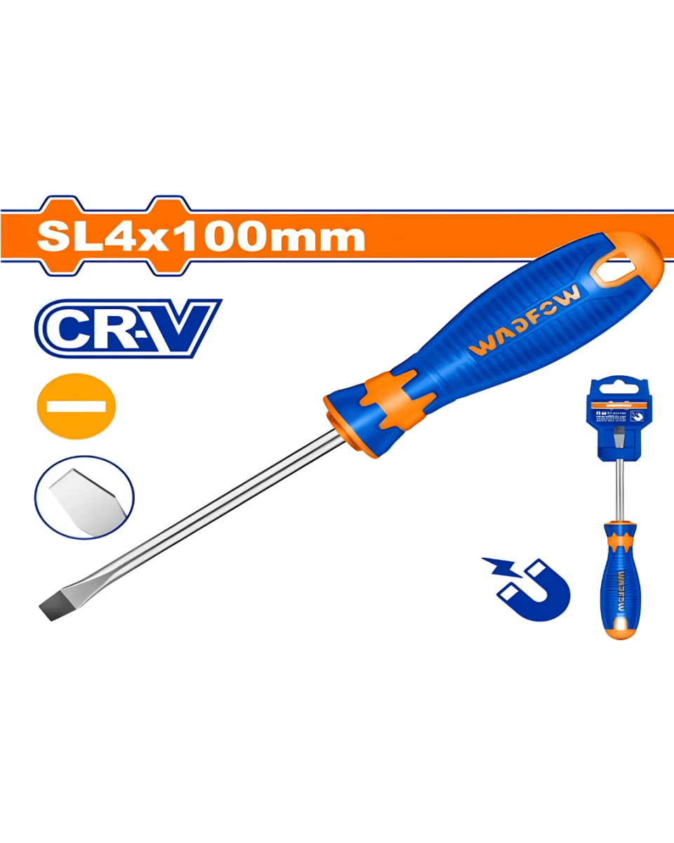 Wadfow Slotted Screwdriver SL4 X 100mm - ToolMaster - Sri Lanka's Trusted Powertool Store.