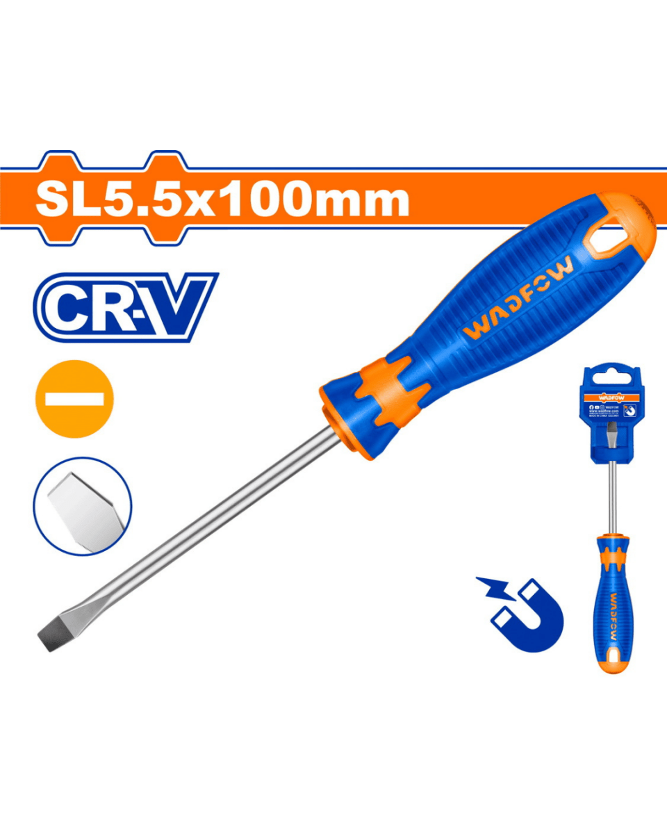 Wadfow Slotted Screwdriver SL5.5 X 100mm - ToolMaster - Sri Lanka's Trusted Powertool Store.