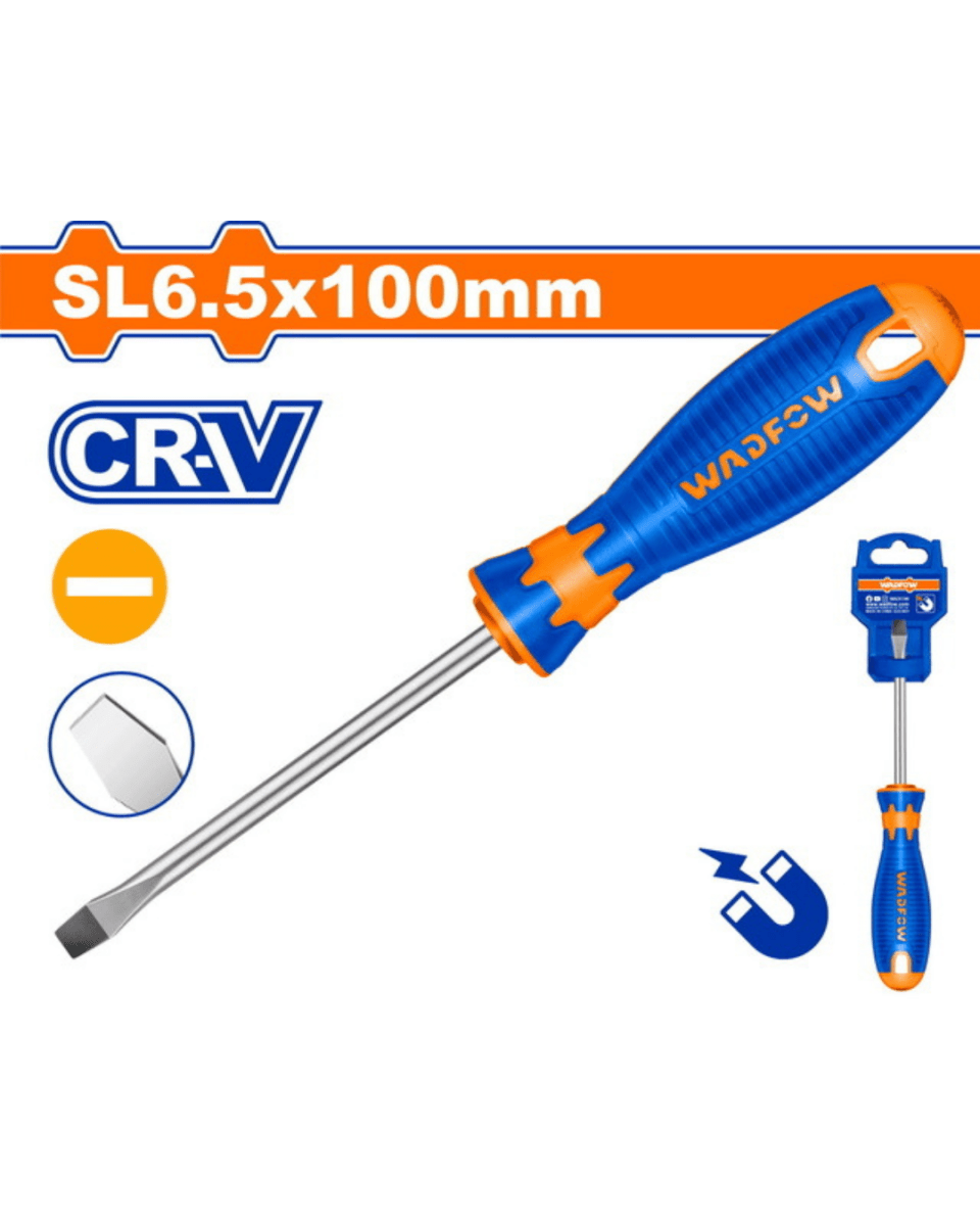 Wadfow Slotted Screwdriver SL6.5 X 100mm - ToolMaster - Sri Lanka's Trusted Powertool Store.